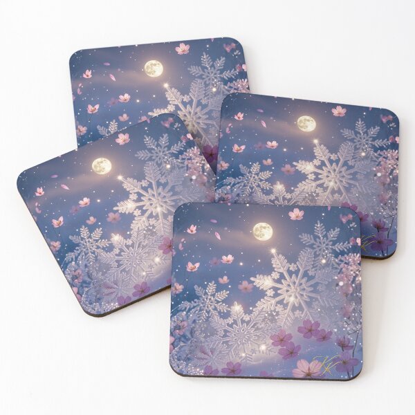 Item preview, Crystal Snowflakes and Sakura Petals 月夜の桜吹雪 designed and sold by CamillaCreation.