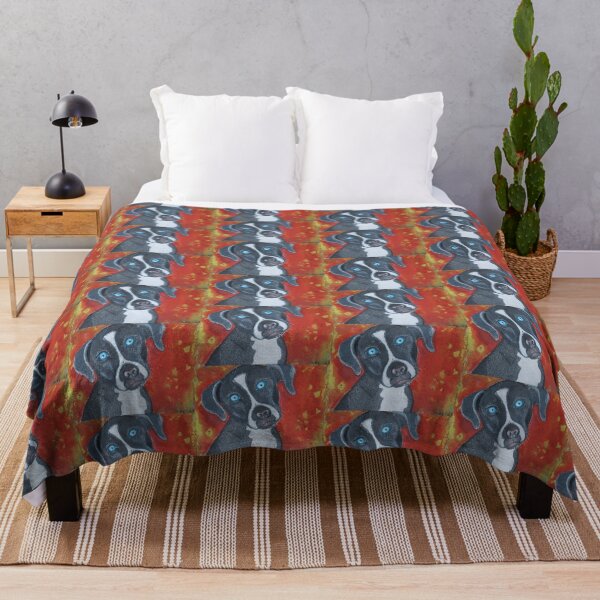 Item preview, grey blue eyed dog designed and sold by Rebekah Gavra.