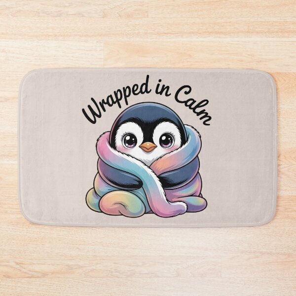 Item preview, Peaceful Penguin in Pastel Blanket – Ultra Cute Cozy Aesthetic Artwork designed and sold by SoftyDesigns.