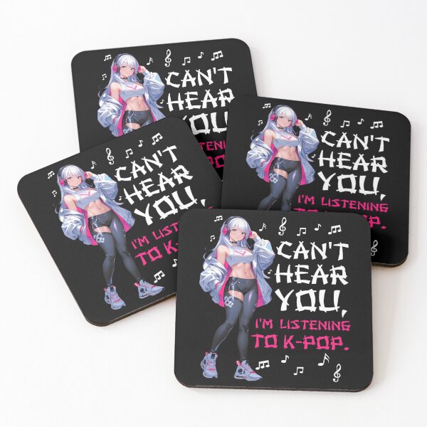Item preview, Can't Hear You I'm Listening to K-pop Lover Cute Anime Girl designed and sold by pipsmerch.