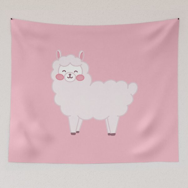 Item preview, cute white alpaca kawaii llama illustration designed and sold by winterpumpkin.