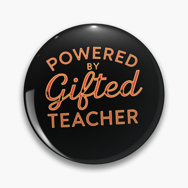 Item preview, Powered by gifted teacher - neon on black design designed and sold by Happyhoo1.