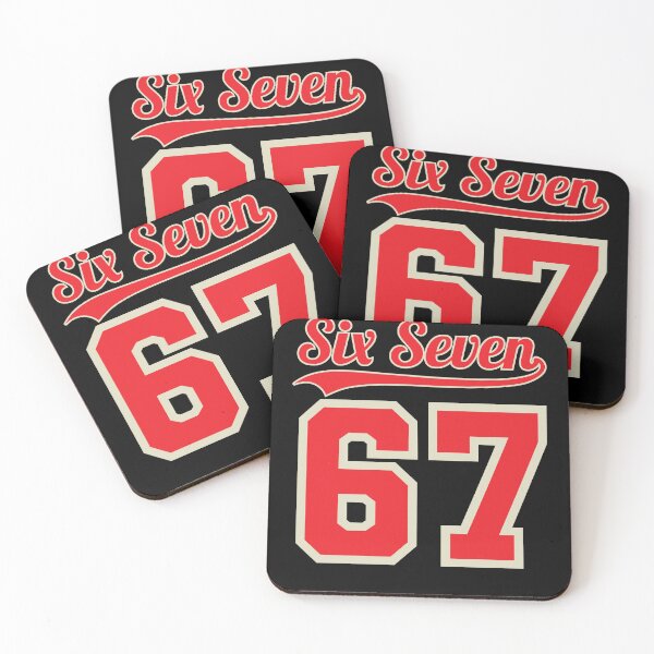 Item preview, Number 67 Numbered Six Seven Baseball Jersey Style Team 67 red designed and sold by Addictive design.