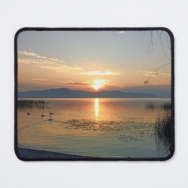 Item preview, Golden sunset on the North Macedonian lake designed and sold by TheArtofHeart.
