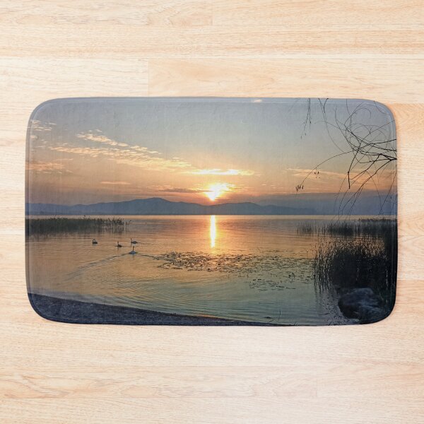 Item preview, Golden sunset on the North Macedonian lake designed and sold by TheArtofHeart.