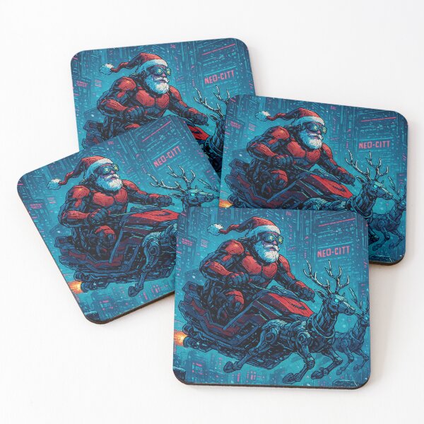 Item preview, cyberpunk Santa designed and sold by MoreDeo.