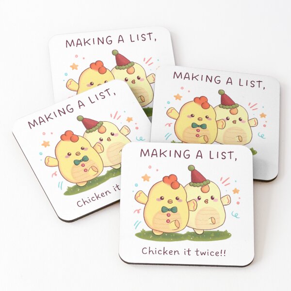 Item preview, Making a List Chicken Christmas Duo Christmas Design Cute Illustration Animal festive designed and sold by HELL0WBELLO.