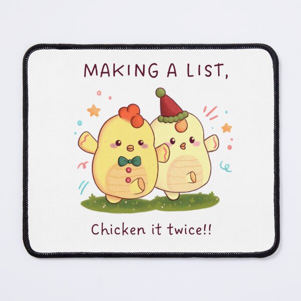Item preview, Making a List Chicken Christmas Duo Christmas Design Cute Illustration Animal festive designed and sold by HELL0WBELLO.