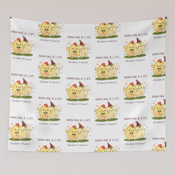 Item preview, Making a List Chicken Christmas Duo Christmas Design Cute Illustration Animal festive designed and sold by HELL0WBELLO.