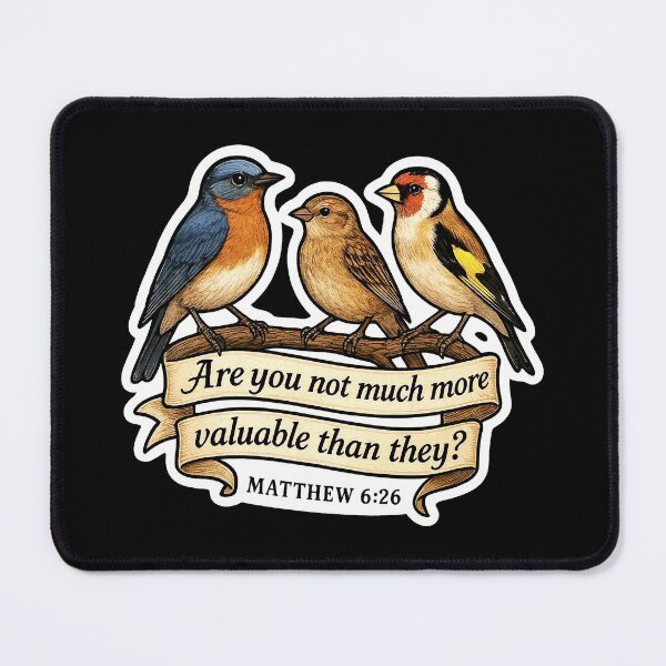 Item preview, Matthew 6:26 Are you not much more valuable than they? designed and sold by plushism.