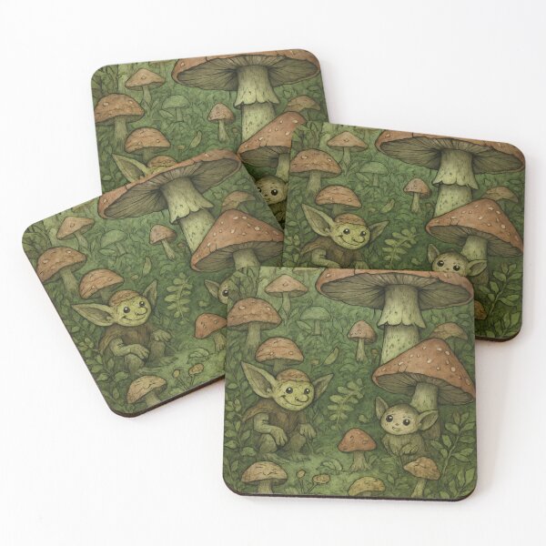 Item preview, Goblins among the mushrooms. designed and sold by MyHappyArtShop.