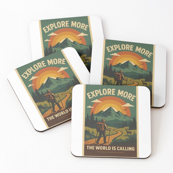 Item preview, Explore More – Retro Poster Hiking Mountain Nature Adventure Camping Vintage designed and sold by MEg-1985.