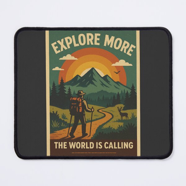 Item preview, Explore More – Retro Poster Hiking Mountain Nature Adventure Camping Vintage designed and sold by MEg-1985.