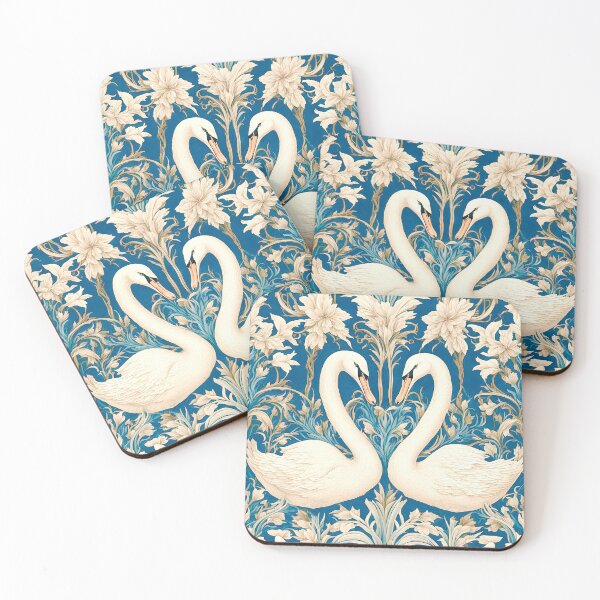Item preview, Morrisian Swan Tapestry: Victorian Botanical Wallpaper designed and sold by LanaGustavsson.