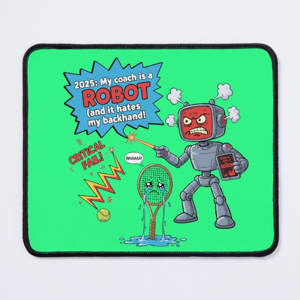 Item preview, Funny Tennis T-Shirt | My Coach is a ROBOT | Futuristic Design designed and sold by Artbesttopic.