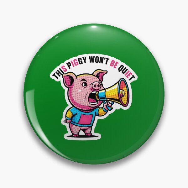 Item preview, This Piggy Won't Be Quiet! Pop Art Megaphone Mascot designed and sold by damelinen.