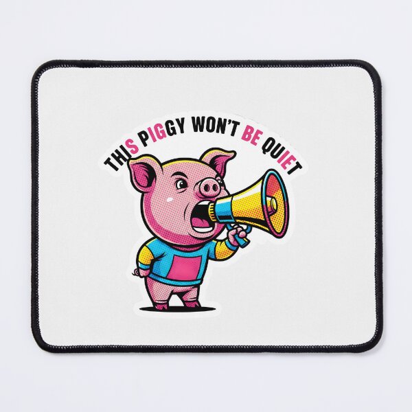 Item preview, This Piggy Won't Be Quiet! Pop Art Megaphone Mascot designed and sold by damelinen.