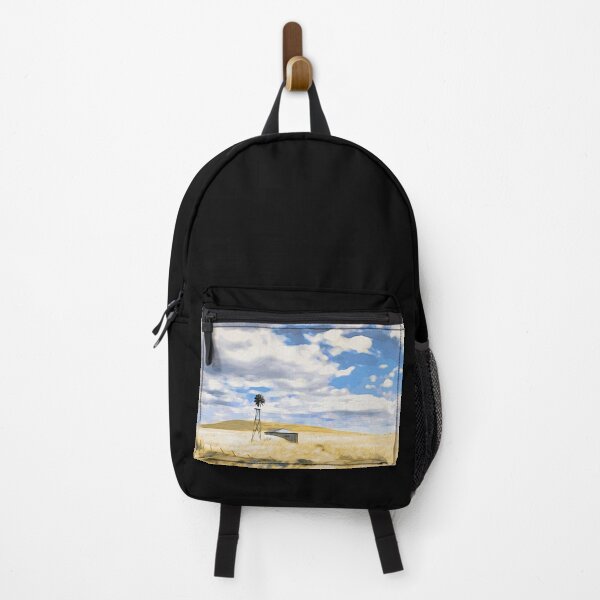 Item preview, Australian landscape – cornfield and windmill in Moku-Hanga style / Swiss Artwork Photography designed and sold by Raphael Wolf.