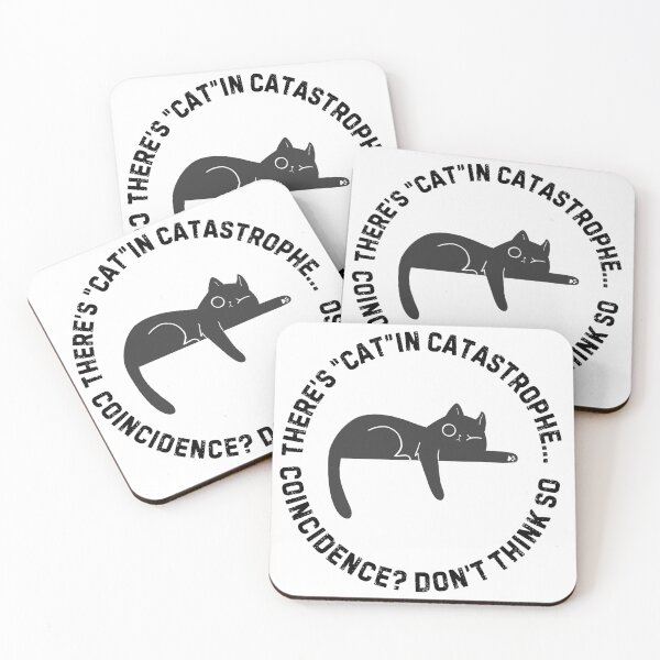 Item preview, There’s “Cat” in Catastrophe – Lazy Cat Pun Minimal Art designed and sold by Panoramax.