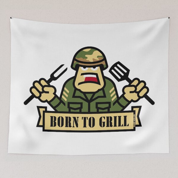 Item preview, Born To Grill (Grilling / BBQ / Barbecue / Army) designed and sold by Roderix.