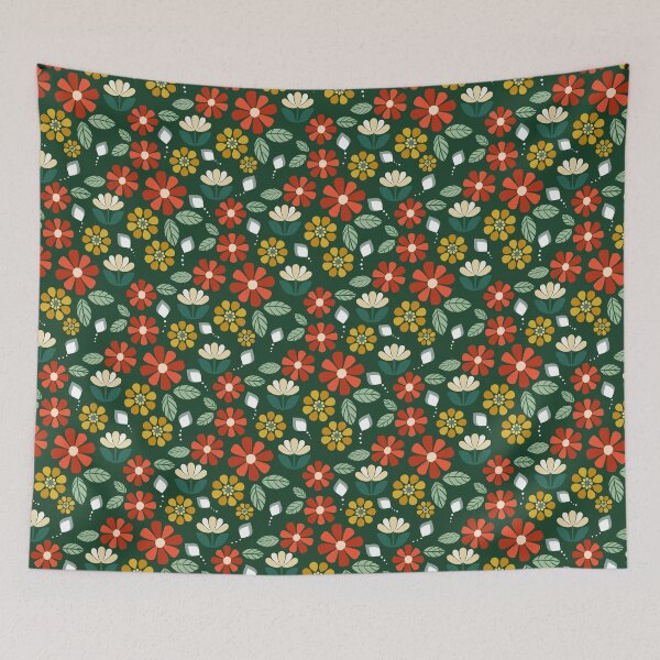Item preview, Retro 70s Floral designed and sold by Willow & Grace Designs.