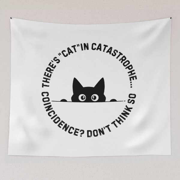 Item preview, Cat in Catastrophe – Minimal Peeking Cat Pun Circle designed and sold by Panoramax.