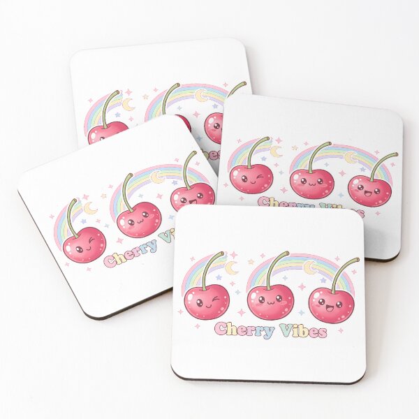 Item preview, Cherry Vibes Kawaii Fruit Sticker – Cute Aesthetic Cherry Design designed and sold by Vrixat.