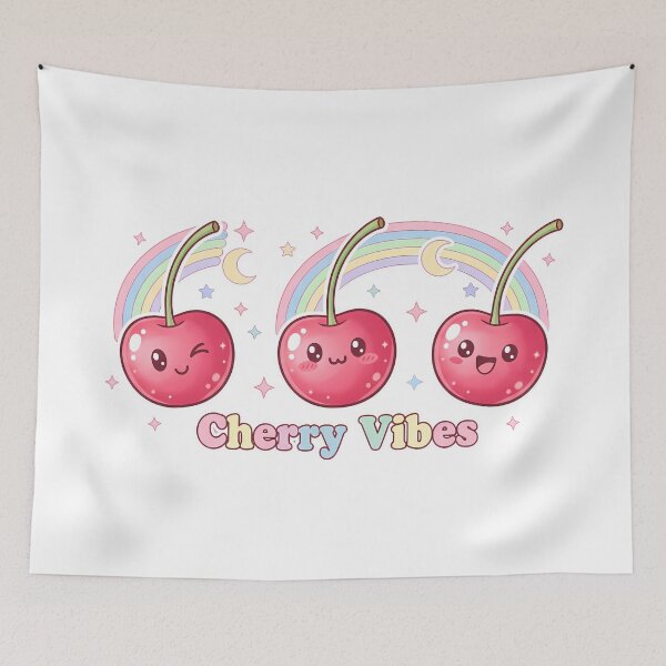 Item preview, Cherry Vibes Kawaii Fruit Sticker – Cute Aesthetic Cherry Design designed and sold by Vrixat.