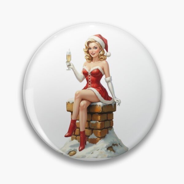Item preview, Christmas Glamour Pin-Up - Champagne and Retro Charm designed and sold by CHRIST5000.