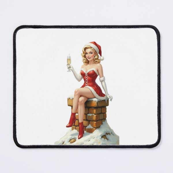 Item preview, Christmas Glamour Pin-Up - Champagne and Retro Charm designed and sold by CHRIST5000.