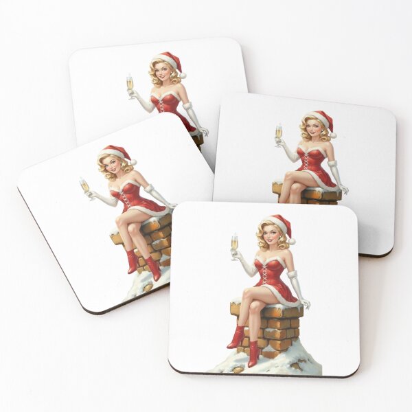 Item preview, Christmas Glamour Pin-Up - Champagne and Retro Charm designed and sold by CHRIST5000.