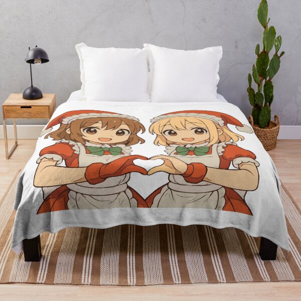 Artikelvorschau, Niedliche Anime-Weihnachtsmädchen – Kawaii-Weihnachtsduo in Herzpose entworfen und verkauft von mybunnyparadise.