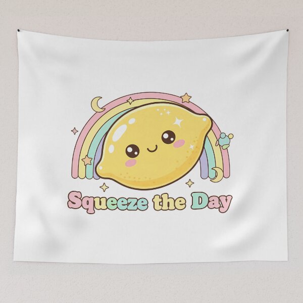 Item preview, Squeeze the Day Kawaii Lemon Sticker – Cute Motivational Fruit Art designed and sold by Vrixat.