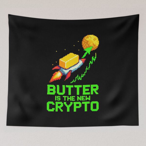 Item preview, Butter Is the New Crypto Pixel Art Meme Design designed and sold by SplashTastic.