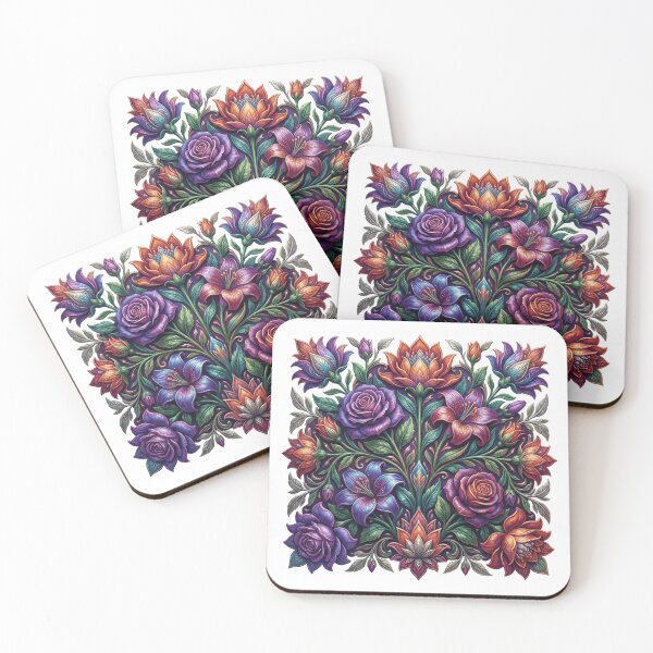 Item preview, Vibrant 3D Embossed Floral Fantasy Cushion – Multicolor Carved Botanical Art Throw Pillow | Premium Textured Floral Décor for a Stylish Home designed and sold by Golden Touch Prints.