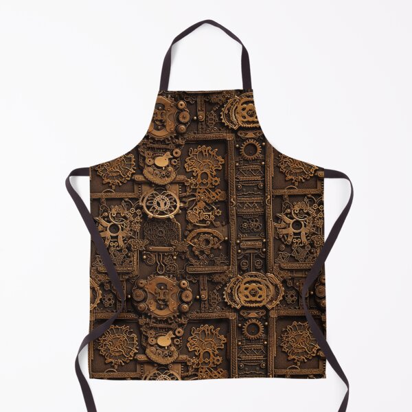 Aperçu de l'œuvre Motif Steampunk — Engrenages en filigrane, panneaux en laiton et rivets créée et vendue par EclecticArts.