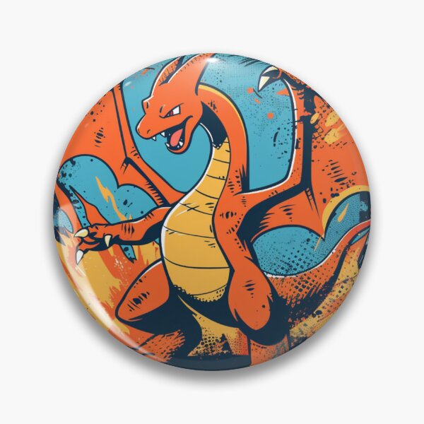 Item preview, Retro Charizard Pokémon-Style Dragon – Vintage Anime Fire Splash Design designed and sold by DesignsbyJesse.