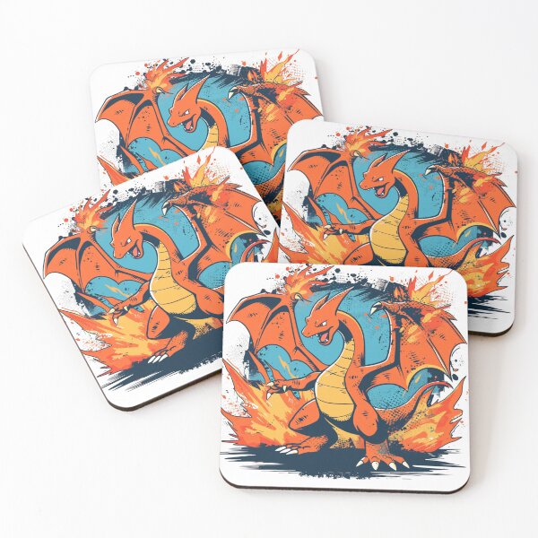 Item preview, Dragón estilo Pokémon Charizard retro: diseño de anime vintage con salpicaduras de fuego designed and sold by DesignsbyJesse.