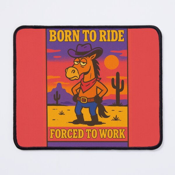 Item preview, Funny Cowboy Horse Shirt – Born To Ride Forced To Work – Retro Western Rodeo Cowboy Gift for Men Women Country Fans designed and sold by MEg-1985.