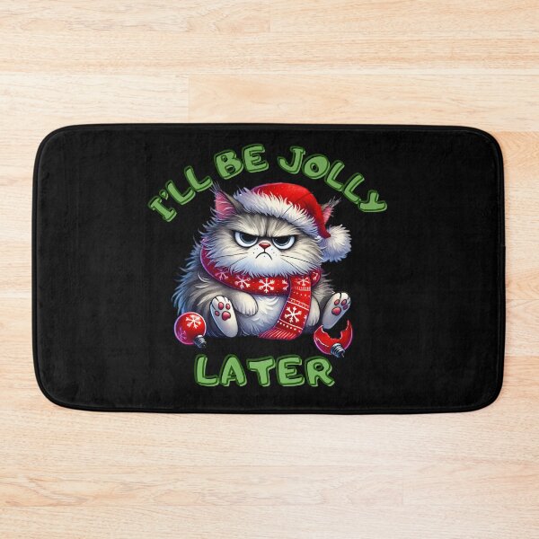 Item preview, Grumpy Christmas Cat - I’ll Be Jolly Later designed and sold by TherezaDesign.
