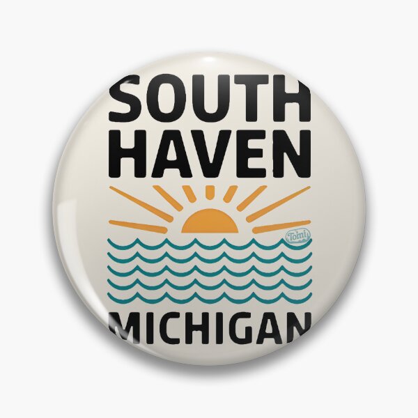 Item preview, South Haven Michigan - Retro Beach Sign designed and sold by TheOldMittenIllustrated.