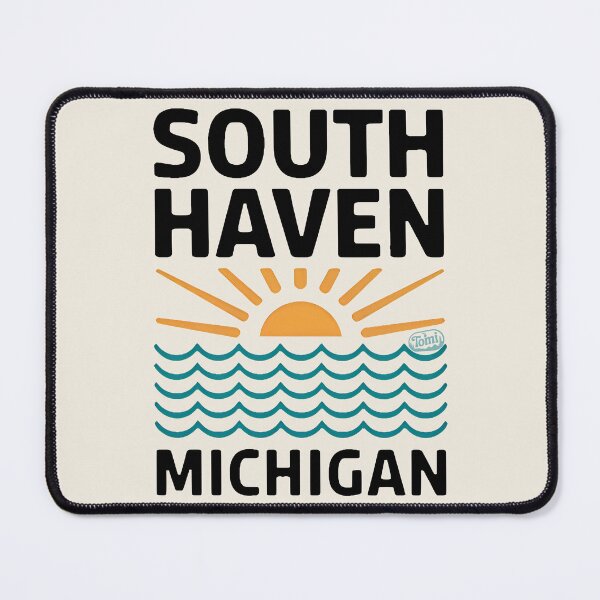 Item preview, South Haven Michigan - Retro Beach Sign designed and sold by TheOldMittenIllustrated.