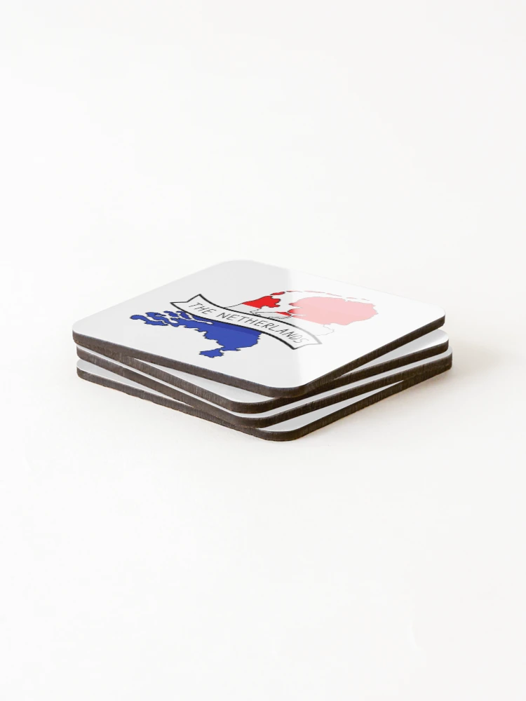 Thumbnail 4 of 5, Coasters (Set of 4), The Netherlands Flag Map Sticker designed and sold by Drawingvild.