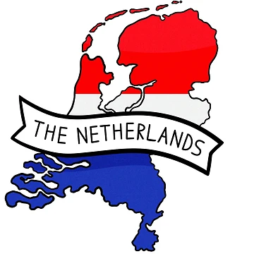 Artwork thumbnail, The Netherlands Flag Map Sticker by Drawingvild