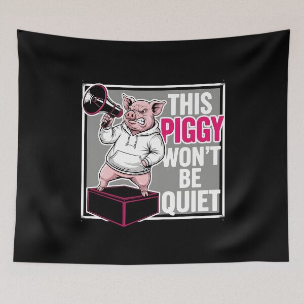 Item preview, Hoodie Piggy Megaphone | This Piggy Won't Be Quiet Streetwear Meme designed and sold by damelinen.