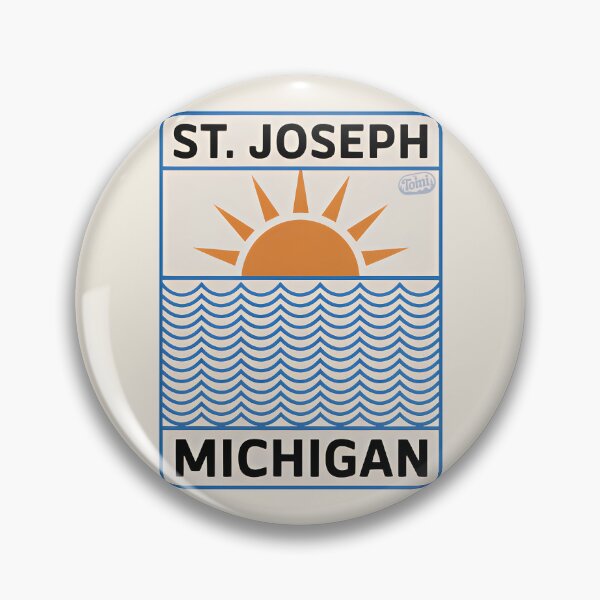 Item preview, St. Joseph Michigan - Retro Beach Sign designed and sold by TheOldMittenIllustrated.