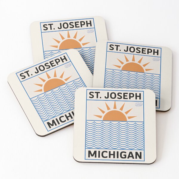 Item preview, St. Joseph Michigan - Retro Beach Sign designed and sold by TheOldMittenIllustrated.