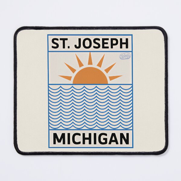 Item preview, St. Joseph Michigan - Retro Beach Sign designed and sold by TheOldMittenIllustrated.