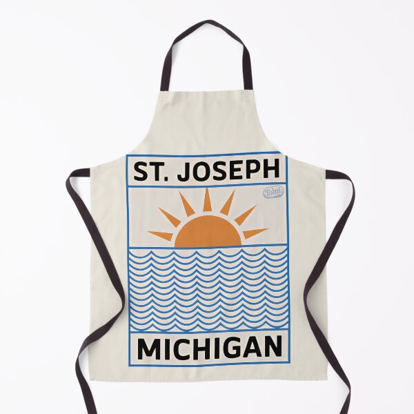 Item preview, St. Joseph Michigan - Retro Beach Sign designed and sold by TheOldMittenIllustrated.
