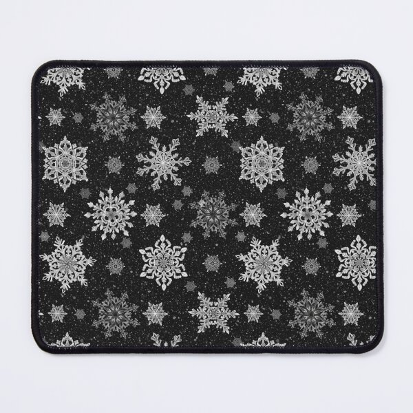 Item preview, Falling winter snowflakes on black background designed and sold by MGuyerArt.